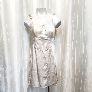 NWT Princess Polly Sarah Corset Mini Champagne Dress